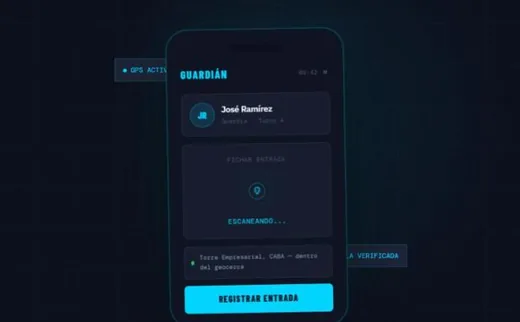 Guardián: la app del guardia fichando la entrada con huella y ubicación