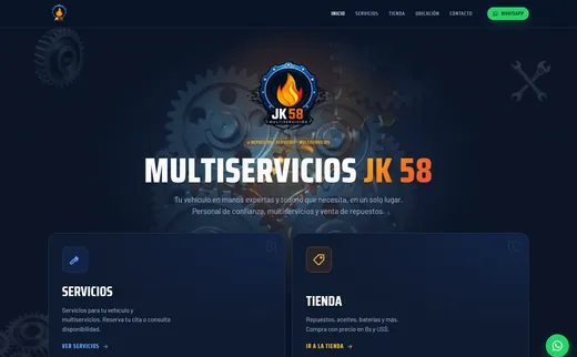 Portada de la web de Multiservicios JK58